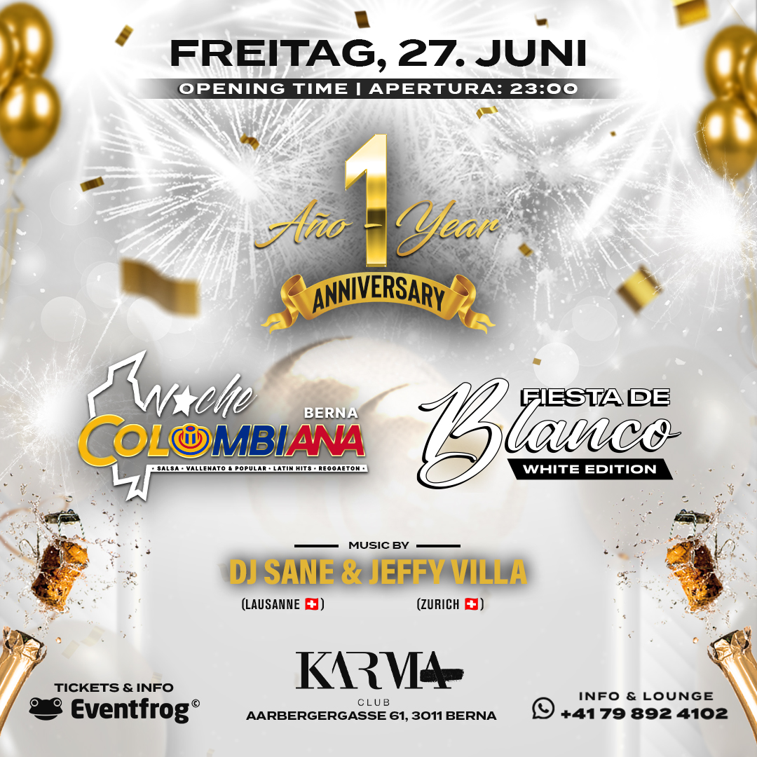 noche colombiana 1 year anniversary (Fiesta de blanco)